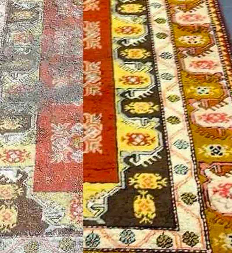 Relainage et ravivement des couleurs de tapis - PATRETAPIS en France : Relainage de tapis et reconstitution du velours, création de teinte pour tapis, ravivement des couleurs de vos tapis dans toute la France